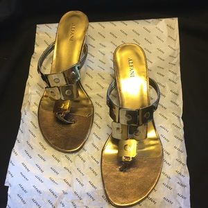Alfani Ladies Golden Sandals Size 7 1/2
